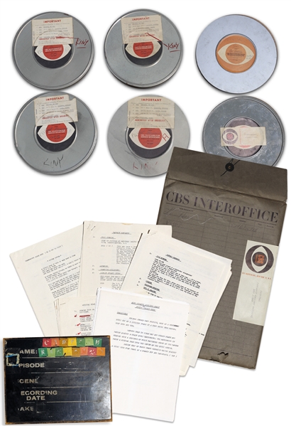 ''Captain Kangaroo'' Lot of Items Including an Original Slate Used to Begin Filming, 6 Film Prints of the Show or Outtakes, and Over 60 Pages of Show Notes Including Story Ideas & Sketches